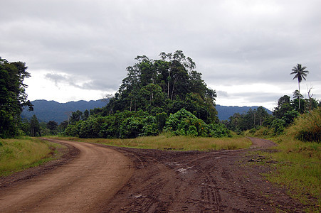 巴布亚新几内亚内陆公路交汇处路口图片