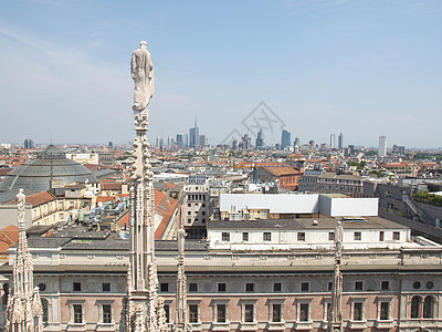 意大利米兰纪念碑联盟城市全景地标建筑学景观天际中心大教堂图片