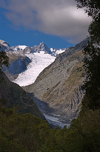 Fox 冰川风景高地山脉晴天崎岖阳光图片