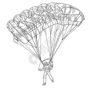 黑色和白色插图危险重力伞兵速度跳伞员航空天空血统风险图片
