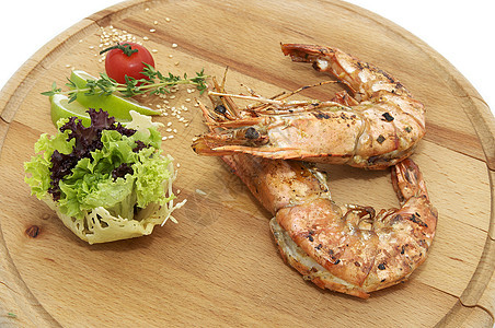 烤虾美食食物油炸芝麻扇贝香料贝类绿色晚餐午餐图片