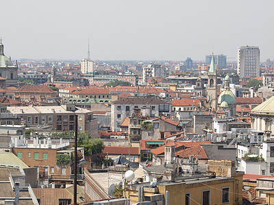 意大利米兰中心城市地标大教堂纪念碑天际全景联盟建筑学景观图片