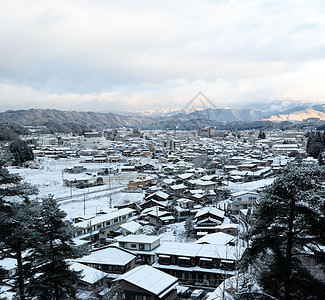 雪雪镇背景图片