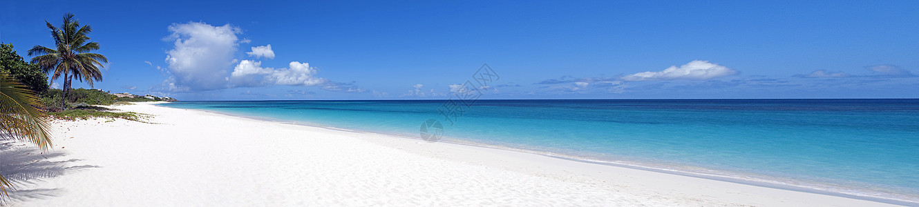 加勒比海海滩天堂热带蓝色海景晴天浅滩海岸海岸线旅行假期图片