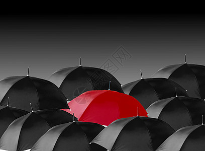 红色雨伞天气黑色团体图片