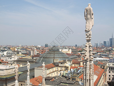 意大利米兰天际大教堂纪念碑建筑建筑学城市地标景观中心全景图片