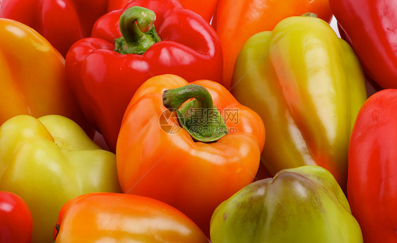 背景健康饮食画幅宏观胡椒黄色物体绿色蔬菜生活方式红色图片