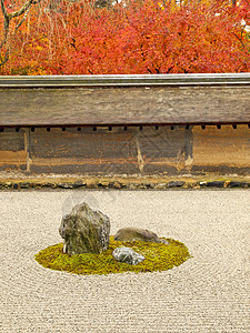 京都良济寺著名的岩石花园旅游宗教苔藓精神历史叶子石头世界信仰吸引力图片