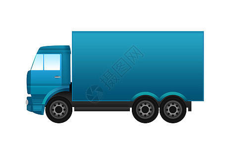 色彩多彩的卡车货物金属驾驶速度旅行车辆插图盒子土地交通图片