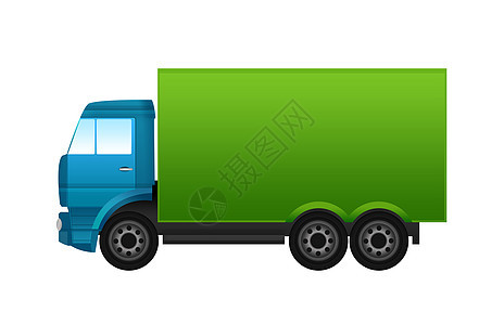 色彩多彩的卡车货物运输盒子插图货车送货土地卡通片物流柴油机图片
