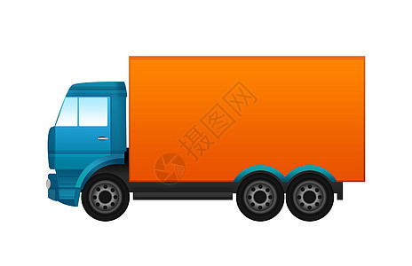 色彩多彩的卡车运输送货司机服务交通船运商业插图车辆金属图片