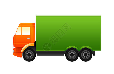 色彩多彩的卡车货运卡通片司机金属送货速度运输盒子商业蓝色图片