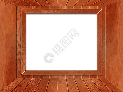 带空白窗子的木制房间木头地面棕色黑色图片