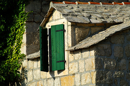 旧石屋和窗户图片