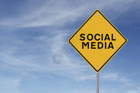 社会媒体路标社交网络网络社交天空蓝色背景图片