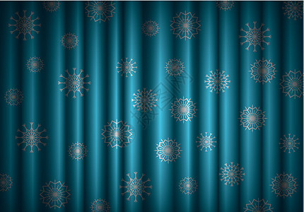 带雪花的圣诞蓝窗帘背景 EPS10奢华电影表演入口墙纸海浪乐队推介会音乐会材料图片