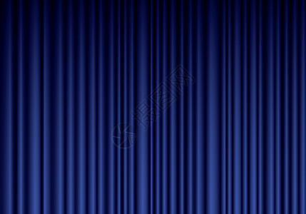 封闭的蓝色剧院丝绸幕幕幕背景和波浪图片