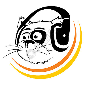 音乐符号徽标插图手机耳机身份技术听力工作室玩家卡通片图片