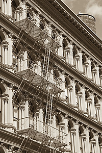 美国纽约索霍楼梯城市规划旅游黑与白城市旅行图片