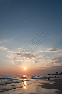 巴纳马市海滩佛罗里达日落海岸假期海湾风景海滩水平海岸线图片