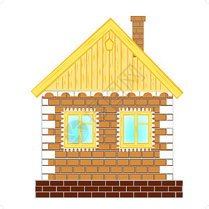 白色背景的砖屋建筑学绝缘工地小屋乡村插图管道前提窗户解决方案图片