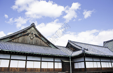日本京都Nijo城堡岩石花园历史地标文化旅游将军房子蓝色旅行图片