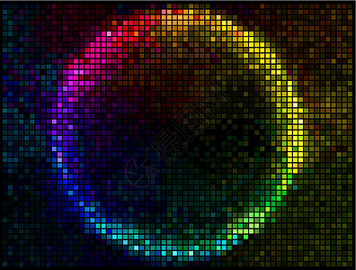 多彩圆广场像素摩萨伊克矢量班纳圆形蓝色插图正方形圆圈推介会海报马赛克紫色黑色图片