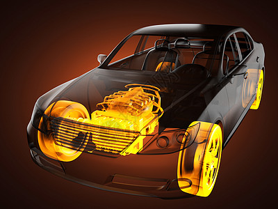 透明汽车概念放射科x光速度射线力量奢华跑车车辆运动引擎背景图片