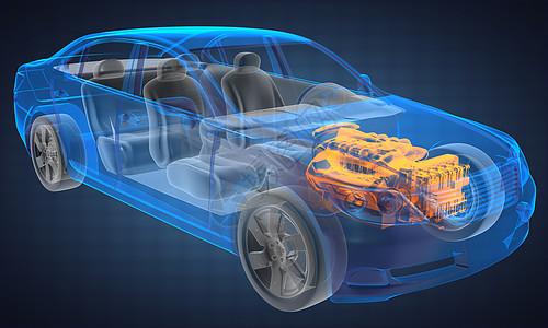 透明汽车概念运输放射科轮子跑车曲线x光力量射线奢华扫描图片