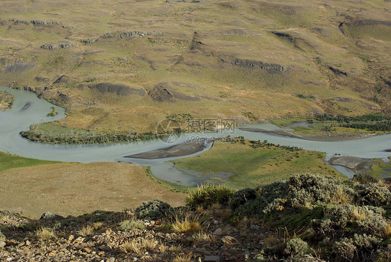 智利的河流荒野乡村风景全景国家爬坡草原沙漠干旱农村图片