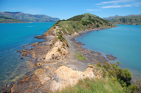 新西兰奥纳维半岛岩石爬坡港口图片