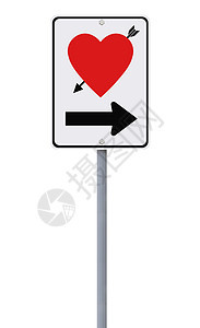 爱情路标白色警告红色概念图片