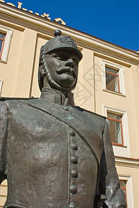 在俄罗斯圣彼得堡市中心 保护公共秩序沙皇时代的纪念碑背景图片