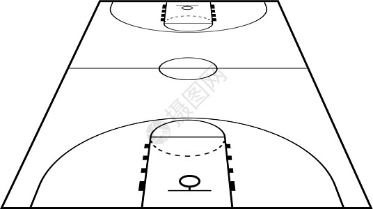 篮球场地面篮球法院的矢量插图篮子法庭地面场地运动中心木板竞赛篮球场娱乐插画