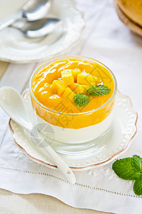 芒果酸奶奶油热带饮食水果异国甜点情调黄色食物酸奶图片