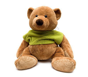 熊绿色毛皮棕色白色微笑礼物玩具玩具熊图片