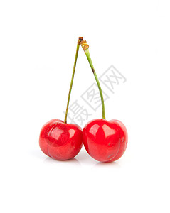 新鲜红樱桃红色浆果水果背景图片