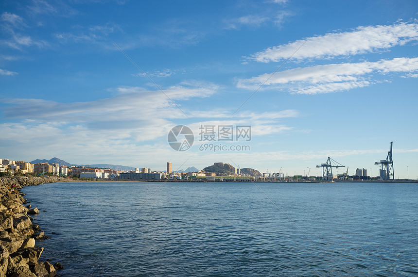 阿利坎特海岸港口水平城市风景阳光晴天海岸线图片