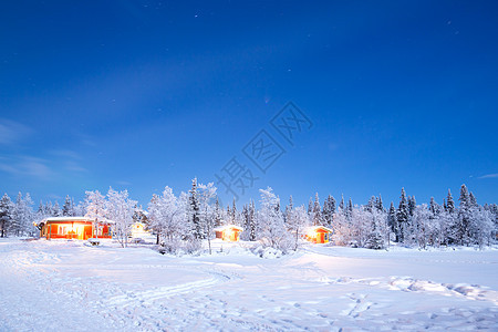冬季风景之夜天空气候蓝色国家童话旅行天气场地木头小屋图片