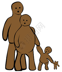 家庭家族艺术姜饼人艺术品幸福价值观绘画棕色图片