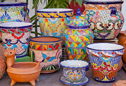 加利福尼亚州圣地亚哥老城墨西哥水壶和装饰品高清图片