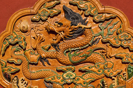黄墙紫禁城北京 龙龙陶化图片