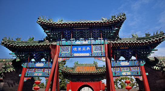 中国北京光华佛寺入口中国北京建筑物文化历史地标景观建筑学城市历史性纪念碑宗教图片