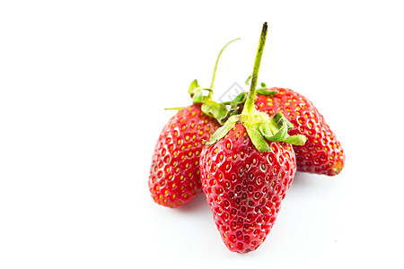 置于白背景的草莓草莓叶子浆果宏观饮食甜点小吃团体种子营养水果图片