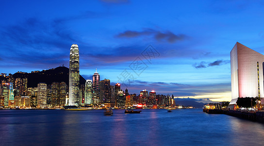 香港之夜照片旅游金融全景辉光商业高层建筑照明中心图片