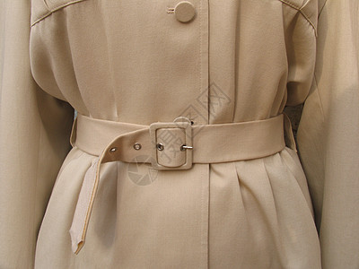 女性外衣按钮材料风衣纺织品商业衣服褐色织物外套腰带图片