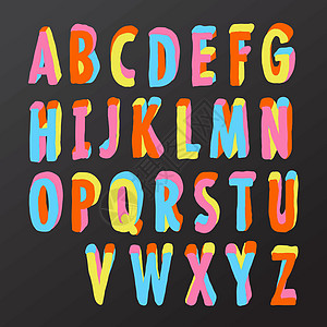 以色彩多彩风格的字母表设计图片