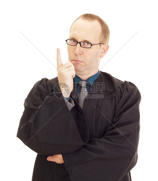 身穿黑袍的法学家咨询账单学生领带学习法官裁判商业法律男人图片