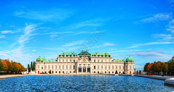 奥地利维也纳贝尔韦代尔宫殿建筑学旅游城堡历史性建筑池塘地标花园博物馆公园图片
