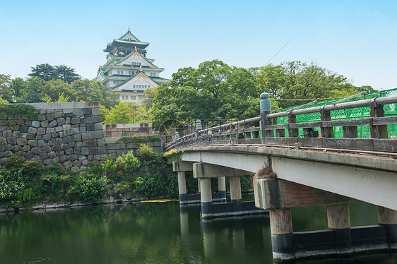 大阪城堡皇帝地区文化武士旅游墙壁建筑公园吸引力护城河图片